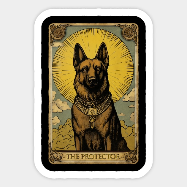 Tarot Card German Shepherd Dog Sticker by RichieDuprey